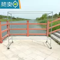 敬平镀锌钢管晾衣架双杆式户外落地晾室外防风阳台可移动室内挂衣架 长1.8高1.6宽0.6加轮子