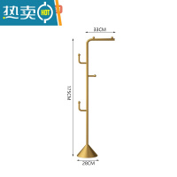 敬平轻奢衣帽架落地式简约室内卧室网红挂衣架子家用简易服装架晾衣架 F型衣帽架[加粗款-金色]