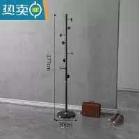 敬平轻奢衣帽架落地卧室家用衣架置物架客厅简约现代晾挂衣架简易衣架 圆钉款-黑色支架 [黑色底座]晾晒架