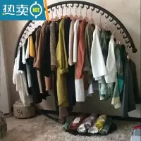 敬平创意衣架落地卧室家用衣帽架简约室内挂衣架新房晾衣架铁艺衣服架 黑色