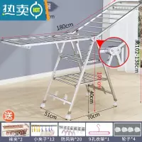 敬平阳台凉晾衣架杆落地折叠不锈钢晒衣服被子器卧室内挂毛巾架家用 1.8米一体轴三层[轮子+防风条+鞋托+夹子] 大