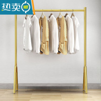 敬平加厚晾衣架落地卧室内挂衣杆家用折叠伸缩隐形凉晒藏置物衣帽架子 纳米金长100高130CM