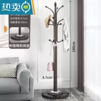 敬平大理石衣帽架落地卧室挂衣架房间立式衣服架子简约现代家用晾衣架 古铜色[橡胶底盘]加大39cm
