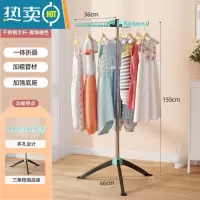 敬平婴儿晾衣架落地折叠多功能晒衣器新生儿童衣架宝宝尿布架毛巾架 [黑绿]不锈钢-免安装折叠-三翅防风-可升降 大