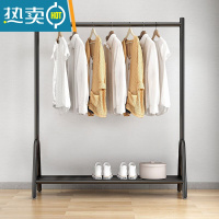 敬平加厚晾衣架落地卧室内挂衣杆家用折叠伸缩隐形凉晒藏置物衣帽架子 纳米黑单板长120高150CM