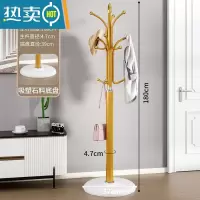 敬平大理石衣帽架落地卧室挂衣架房间立式衣服架子简约现代家用晾衣架 耀光金-白底盘[加重石料底盘]
