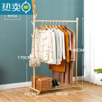 敬平不占地衣架落地卧室内小型挂衣架房间小空间晾衣架挂衣杆挂衣服架 香槟金-长86X宽43X高170CM