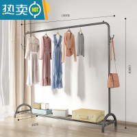 敬平晾衣架落地折叠室内晒衣架阳台卧室挂衣架子家用简易单杆式衣帽架 典雅黑-150cm[拱桥款-双挂钩] 大