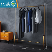 敬平意式轻奢挂衣架落地卧室简约实用房间移动式加厚置物晾衣杆 [轻奢纳米金]120*40*150cm晾晒架