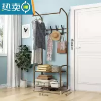 敬平衣架落地家用挂衣架卧室内衣帽架简易晾衣架衣服架子多功能置物架 升级款(古铜色)