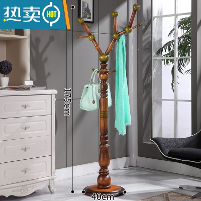 敬平欧式挂衣架家用卧室落地收纳衣帽架多功能客厅实木简易晾衣服架子 25绿球圆盘晾晒架