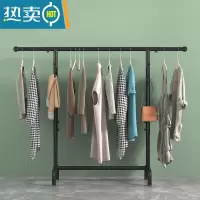敬平加厚可伸缩升降晾衣架落地卧室宿舍学生凉晒衣杆折叠阳台服装架子 黑色长可调80~150高可调120~180 中