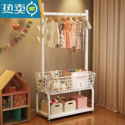 敬平衣帽架落地家用卧室挂包晾衣服架子大理石立式客厅金属房间置物架 可调地脚[185*85大框]白色晾晒架