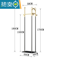 敬平客厅立式衣架家用挂衣落地卧室轻奢儿童衣帽架网红房间晾衣服架子 金配黑支架+黑色大理石50CM晾晒架