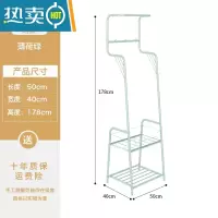 敬平挂衣架落地卧室内衣帽架简易晾衣架带轮推车家用移动收纳置物架 勺子衣蓝短款[承重稳固]薄荷色