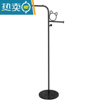 敬平简易衣架家用落地网红挂衣架小型衣帽架卧室客厅阳台晾衣架衣服架 猫耳款黑色+黑白根底座