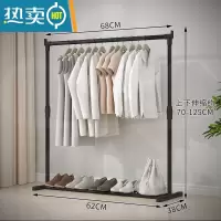 敬平简易晾衣架落地卧室小型凉挂衣架子家用宿舍室内折叠收纳晒架杆子 新款伸缩68长好使款1个