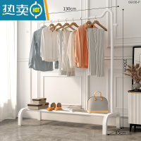 敬平晾衣架落地卧室挂衣架简易衣帽架室内晒衣架阳台凉衣服收纳衣服架 推+130cm+猫耳优雅白