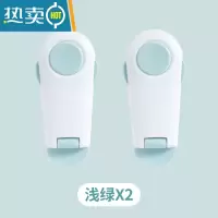 显彩儿童抽屉锁宝宝多功能安全锁防夹手冰箱锁柜子柜门锁扣推拉门卡扣 飞机锁绿色2枚房门安全扣