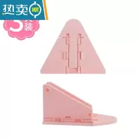 显彩卫生间扣玻璃衣柜推拉门固定器卡扣滑门锁防开窗户儿童安全 粉色-飞机锁(3只装)房门安全扣