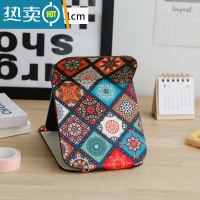 敬平小镜子女随身化妆镜便携折叠镜梳妆台台式桌面可立宿舍学生办公室 绚丽民族-小号便携式用镜