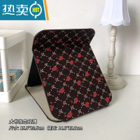 敬平ins风简约折叠小镜子化妆镜学生宿舍台式桌面可立梳妆镜家用便携 大号咖色玫瑰便携式用镜