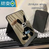 敬平ins风折叠小镜子化妆镜学生宿舍简约梳妆镜台式桌面可立家用便携 敲大号黑色化妆镜便携式用镜