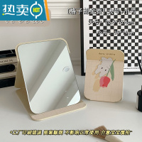 敬平ins风折叠小镜子化妆镜学生宿舍简约梳妆镜台式桌面可立家用便携 格子郁金香两个装便携式用镜