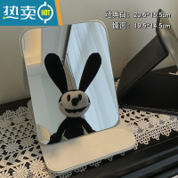 敬平ins风折叠小镜子化妆镜学生宿舍简约梳妆镜台式桌面可立家用便携 经典白色化妆镜 升级款便携式用镜