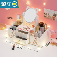 敬平镜子化妆镜折叠台式便携随身高清学生宿舍公主女大小号桌面梳妆镜 新款[少女心KT]特大号圆镜便携式用镜