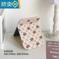 敬平复古折叠化妆镜学生宿舍便携随身小型办公室桌面台式高清梳妆镜子 小号玫瑰花+涂鸦笔便携式用镜