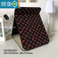 敬平复古折叠化妆镜学生宿舍便携随身小型办公室桌面台式高清梳妆镜子 超大号-咖色玫瑰+气囊梳便携式用镜