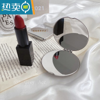 敬平ins风不锈钢双面小号镜子女手持便携式折叠宿舍随身翻盖式化妆镜 圆镜子(不赚钱~交个朋友)便携式用镜