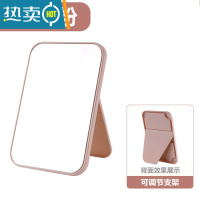 敬平镜子化妆镜学生宿舍小镜子女随身便携带手持折叠镜子男士ins风 1个装北欧粉 桌面梳妆镜便携式用镜
