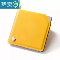 敬平摔不碎的不锈钢化妆镜 多色简约 随身便携创意折叠镜 迷你小镜子 方形[黄]1862-2便携式用镜