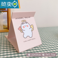 敬平ins风家用化妆镜学生少女心便携桌面折叠镜子高清梳妆镜女 天使温暖熊 [破损包赔]便携式用镜