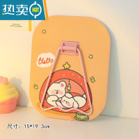 敬平ins风不规则镜子学生女可爱创意宿舍家用便携折叠桌面玻璃化妆镜 橘黄底星星小狗便携式用镜