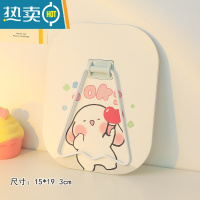 敬平ins风不规则镜子学生女可爱创意宿舍家用便携折叠桌面玻璃化妆镜 白底小狗便携式用镜