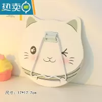 敬平ins风不规则镜子学生女可爱创意宿舍家用便携折叠桌面玻璃化妆镜 黑色 绿色猫耳便携式用镜