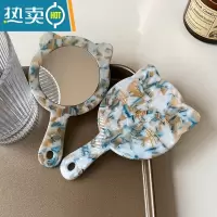 敬平高级感可爱猫咪包包便携带柄小镜子随身化妆镜手持车载办公补妆镜 素雅岚 猫咪小镜子一个便携式用镜