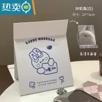 敬平可爱ins风折叠小镜子化妆镜女便携随身学生宿舍台式桌面可立梳妆 咔叽兔(白) 高清全面镜便携式用镜
