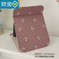 敬平大号复古化妆台式梳妆镜子公主镜折叠便携网红简约随身宿舍桌面女 卡其大号便携式用镜