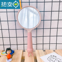 敬平可爱儿童镜子少女桌面可旋转便携公主宝宝女童梳妆化妆镜女孩发梳 5#粉色镜子便携式用镜