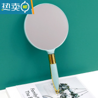 敬平化妆镜子led带灯折叠宿舍台式美妆小镜子桌面便携随身化妆镜学生 圆镜--绿色便携式用镜