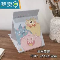 敬平网红镜子ins台式化妆镜女学生宿舍桌面折叠便携大小号随身梳妆镜 三只怪兽便携式用镜