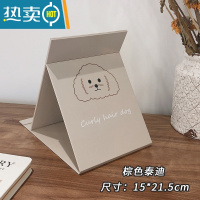 敬平网红镜子ins台式化妆镜女学生宿舍桌面折叠便携大小号随身梳妆镜 棕色泰迪便携式用镜