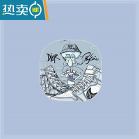 敬平梳子镜子一体便携蓝色油画月亮便携折叠翻盖式随身梳镜两用化妆镜 a潮牌章鱼哥-镜梳便携式用镜