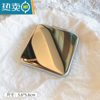 敬平ins风简约手持双面小镜子女迷你小型化妆镜便携携带随身镜补妆镜 方形便携式用镜