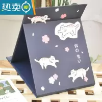 敬平小镜子ins风女心折叠小学生宿舍便携桌面可立台式大号梳妆化妆镜 深蓝樱花猫-2B1便携式用镜