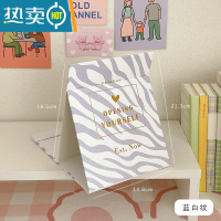 敬平ins风镜子家用化妆镜小型宿舍学生便携折叠办公室桌面可立梳妆镜便携式用镜 蓝白纹 高清全面屏